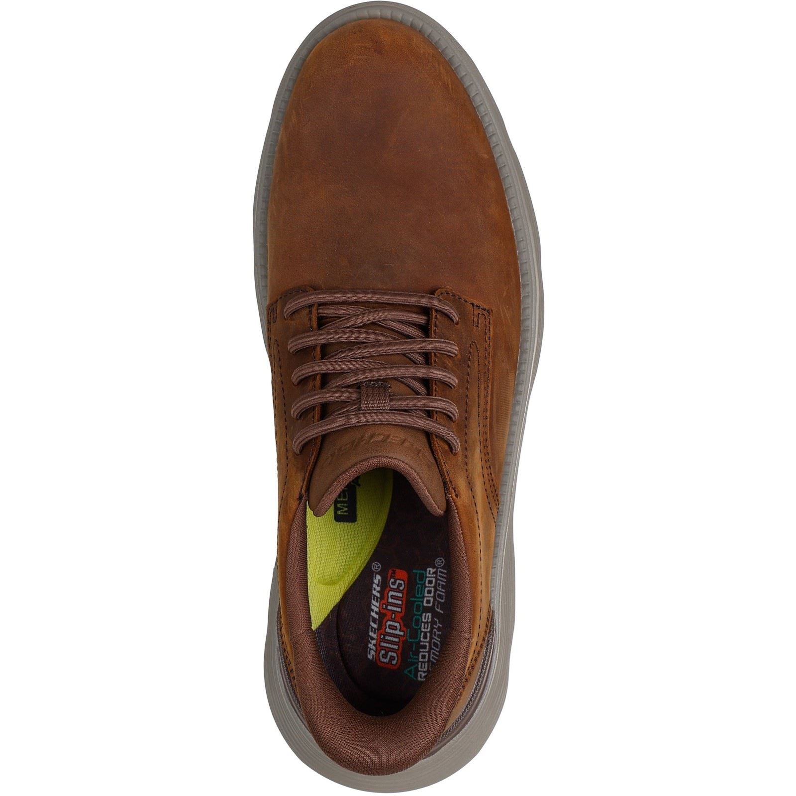 Skechers Garza Duran Leather Men's Dark Brown Lace-Up Shoes