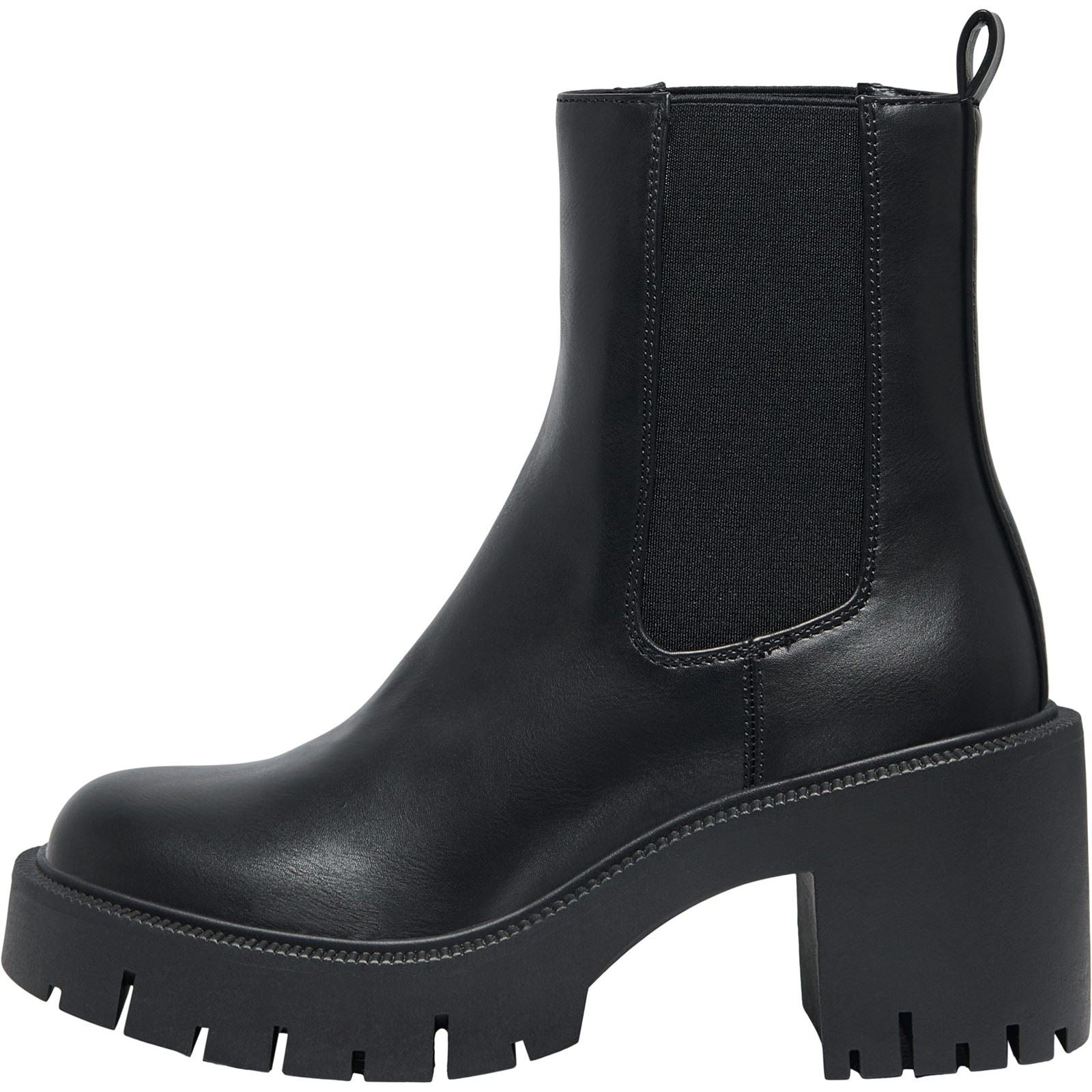 ONLY BLUEBELL-1 Polyurethane Women's Black Heeled Ankle Boots