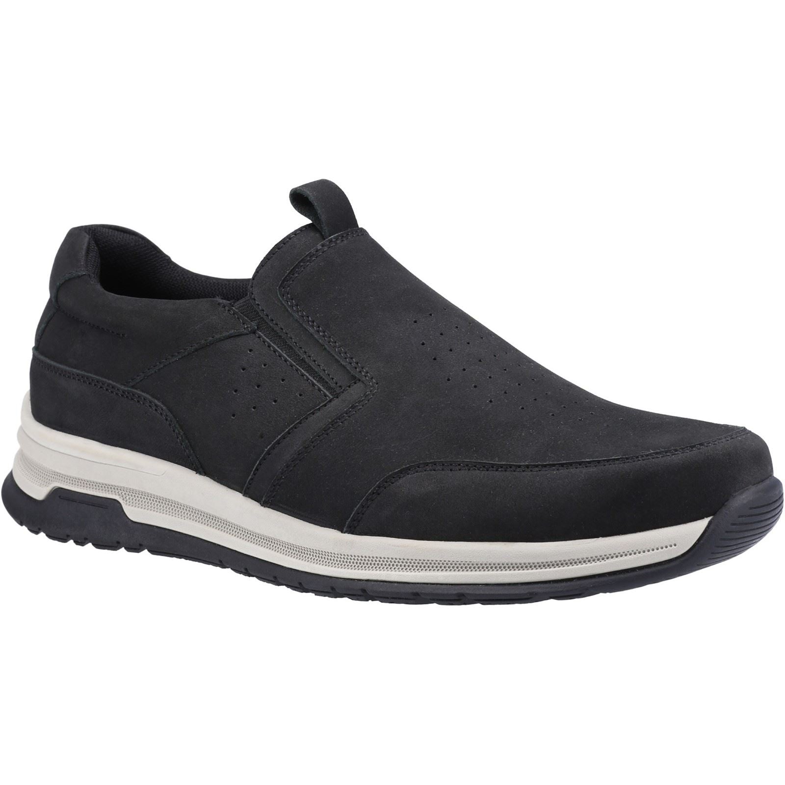 Hush Puppies Cole Leather Men's Black Nubuck Loafers