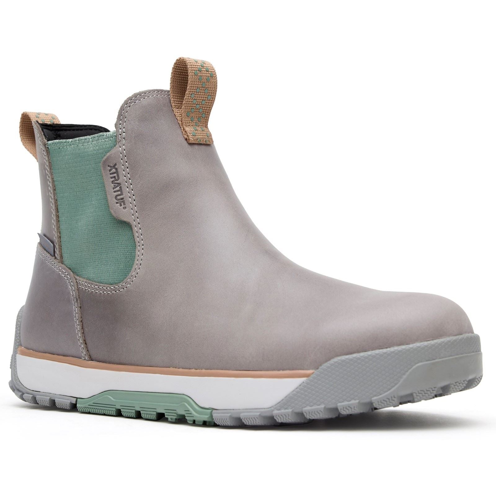 Xtratuf Ankle Deck Leather Leather Women's Grey/Iceberg Wellington Boots