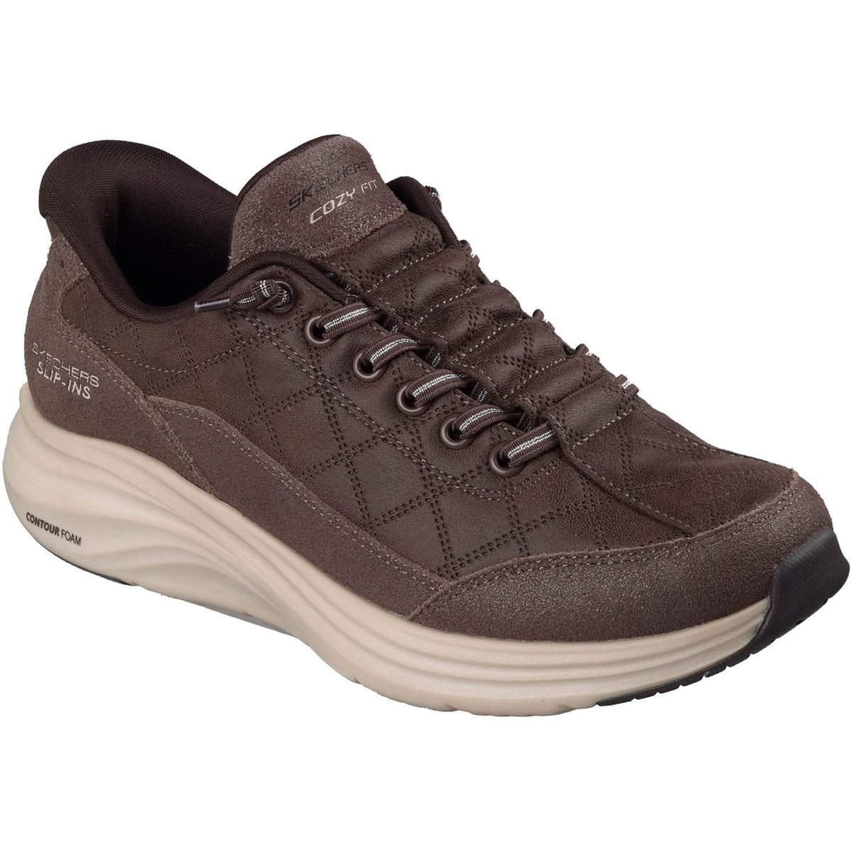 Skechers Contour Foam - Cozy Fit Natural Ease Leather Women's Chocolate Trainers