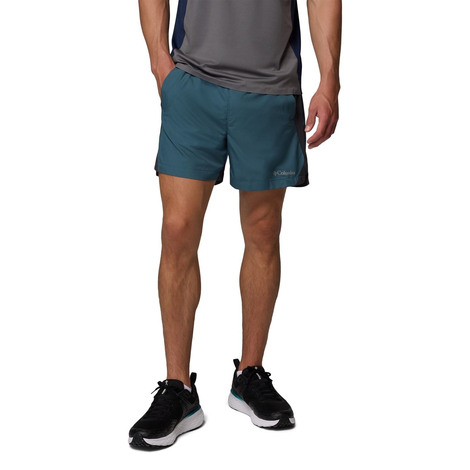 Columbia Three Pitch Polyester Men's Blue Activewear Shorts