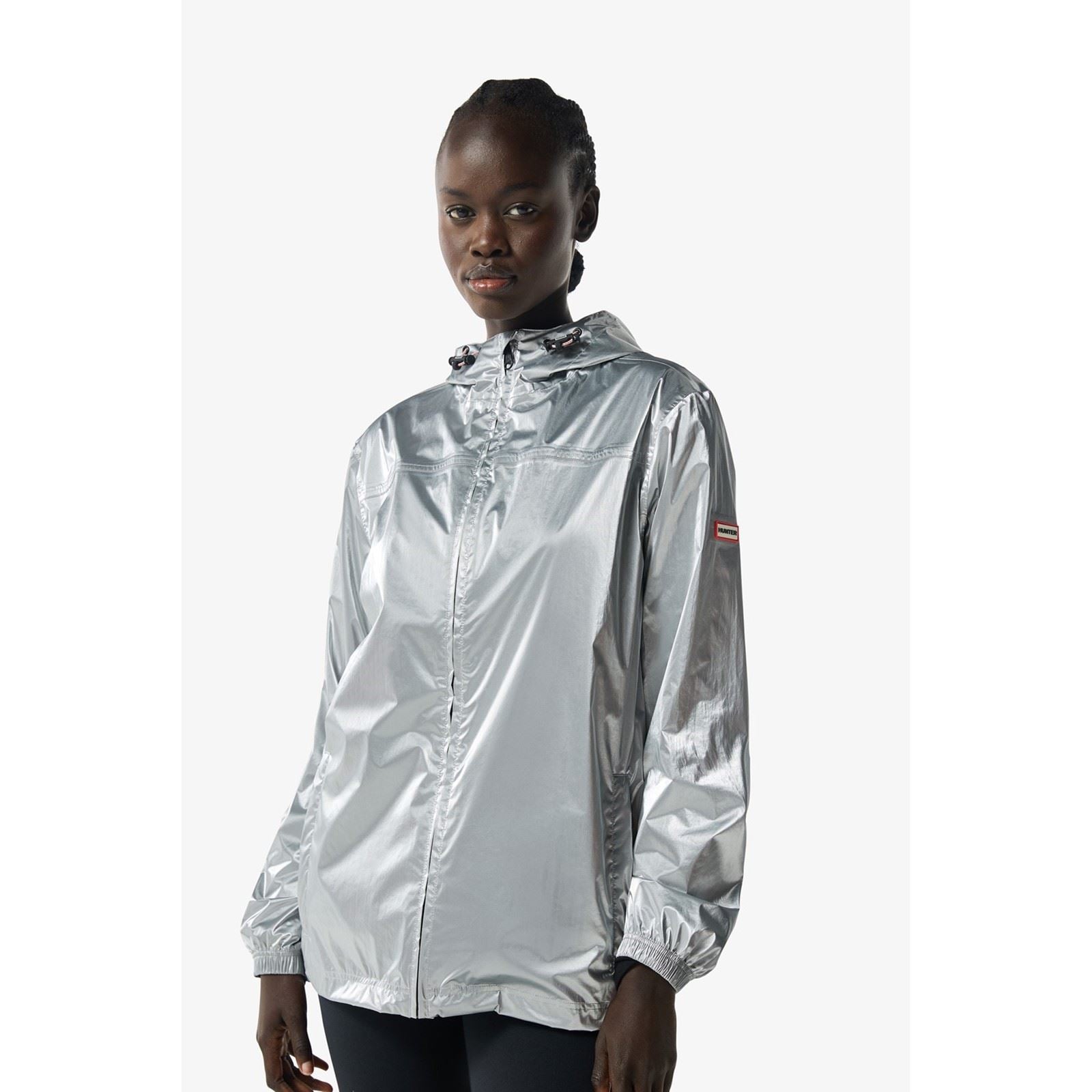Hunter Hunter Packable Unisex Adults Silver Rain Jacket
