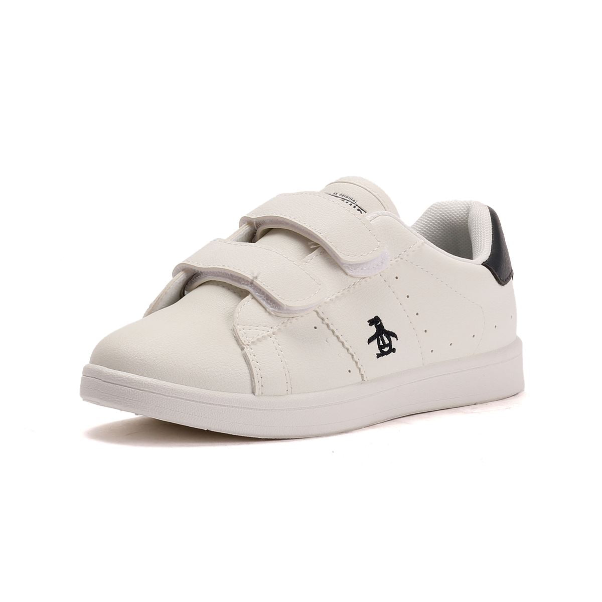Penguin Junior Marble White/Navy Trainers