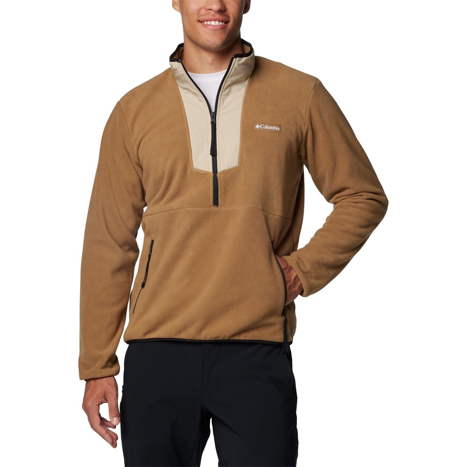 Columbia Sequoia Grove Half Zip Fleece Polyester Men's Brown Zip Neck Pullovers