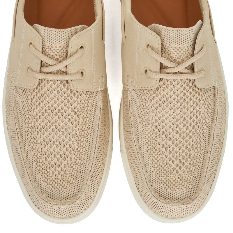 Dune Blaizerss Fabric Men's Cream Boat Shoes