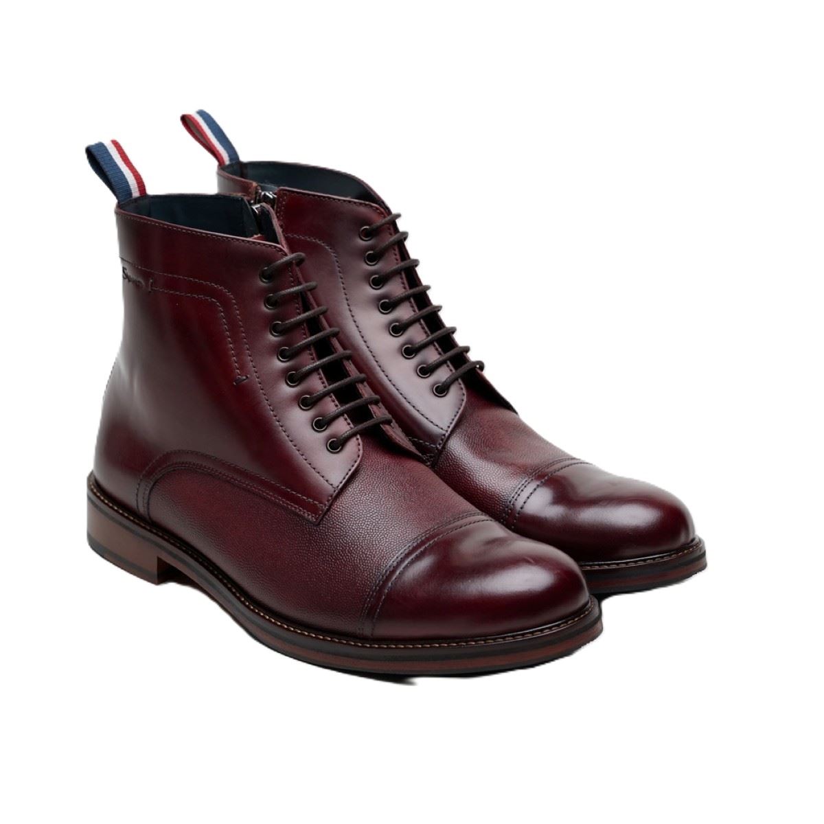 Ben Sherman Harrington Brush Off Leather Men's Burgundy Boots
