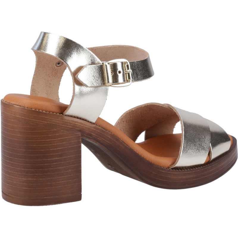 Hush Puppies Georgia Leather Women's Gold Sandals