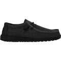 HEYDUDE Wally Sox Faux Suede Men's Micro Total Black Boat Shoes