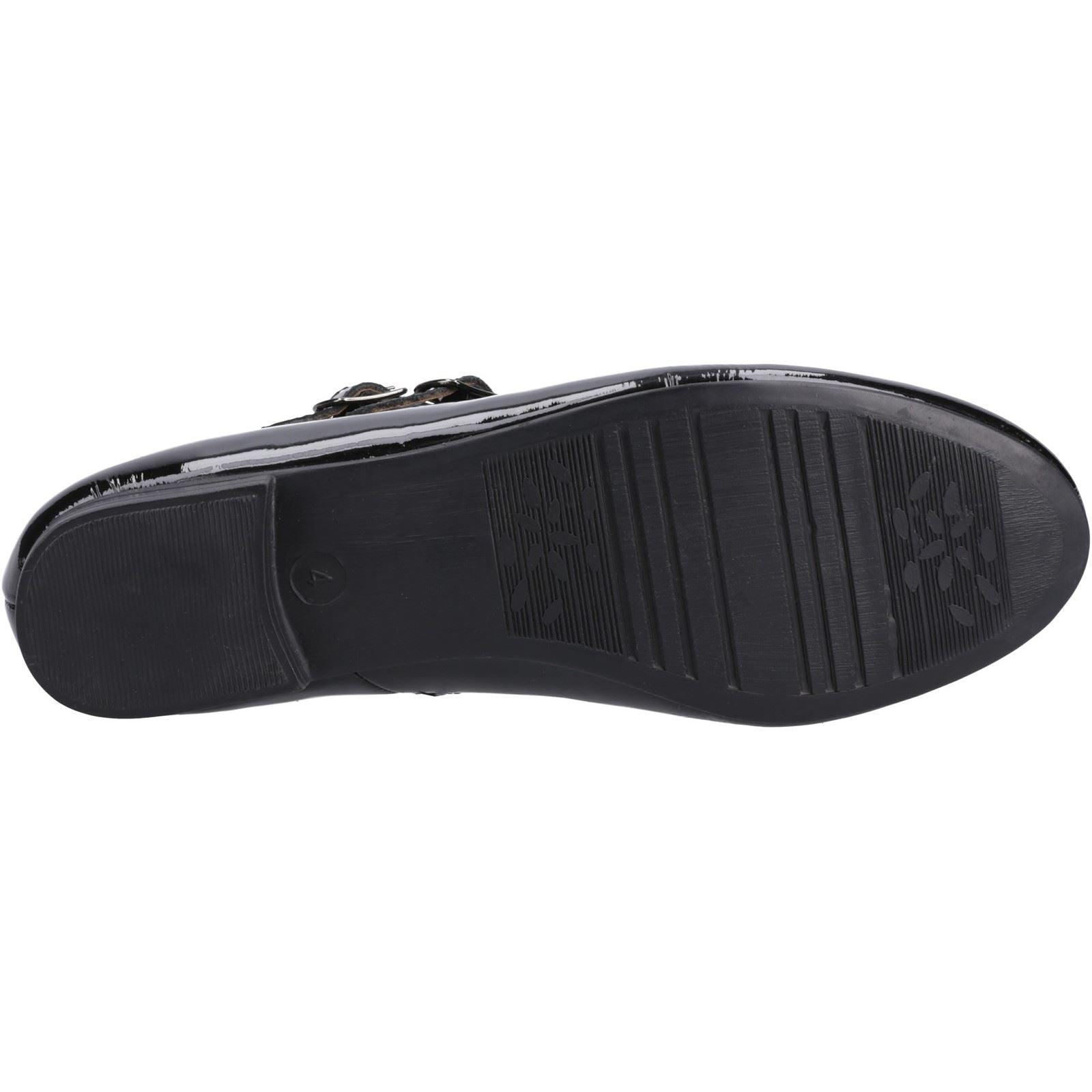 Hush Puppies Nancy Mary Jane Leather Women's Black Flats