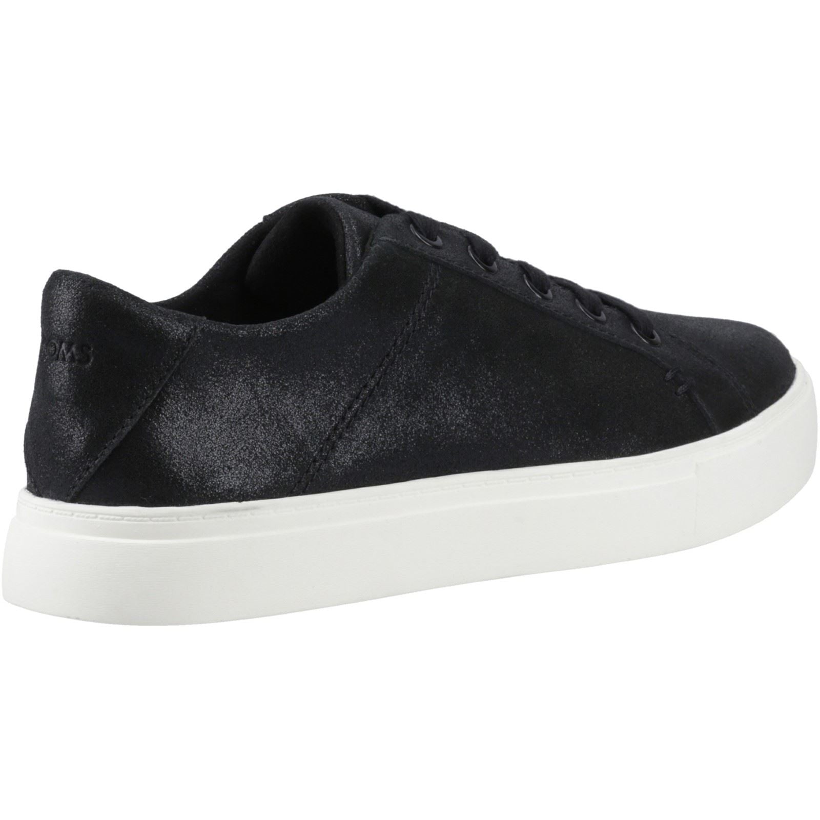 TOMS Kameron Lace-Up Leather Women's Black Metallic Trainers