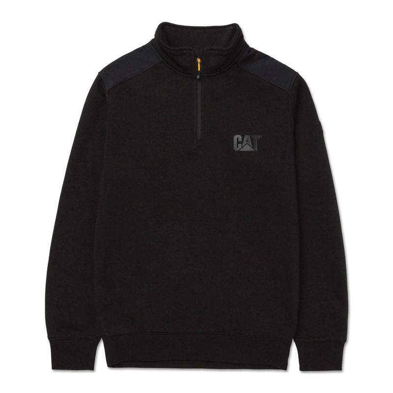 Caterpillar Essential 1/4 Zip Polyester Men's Black Sweatshirt