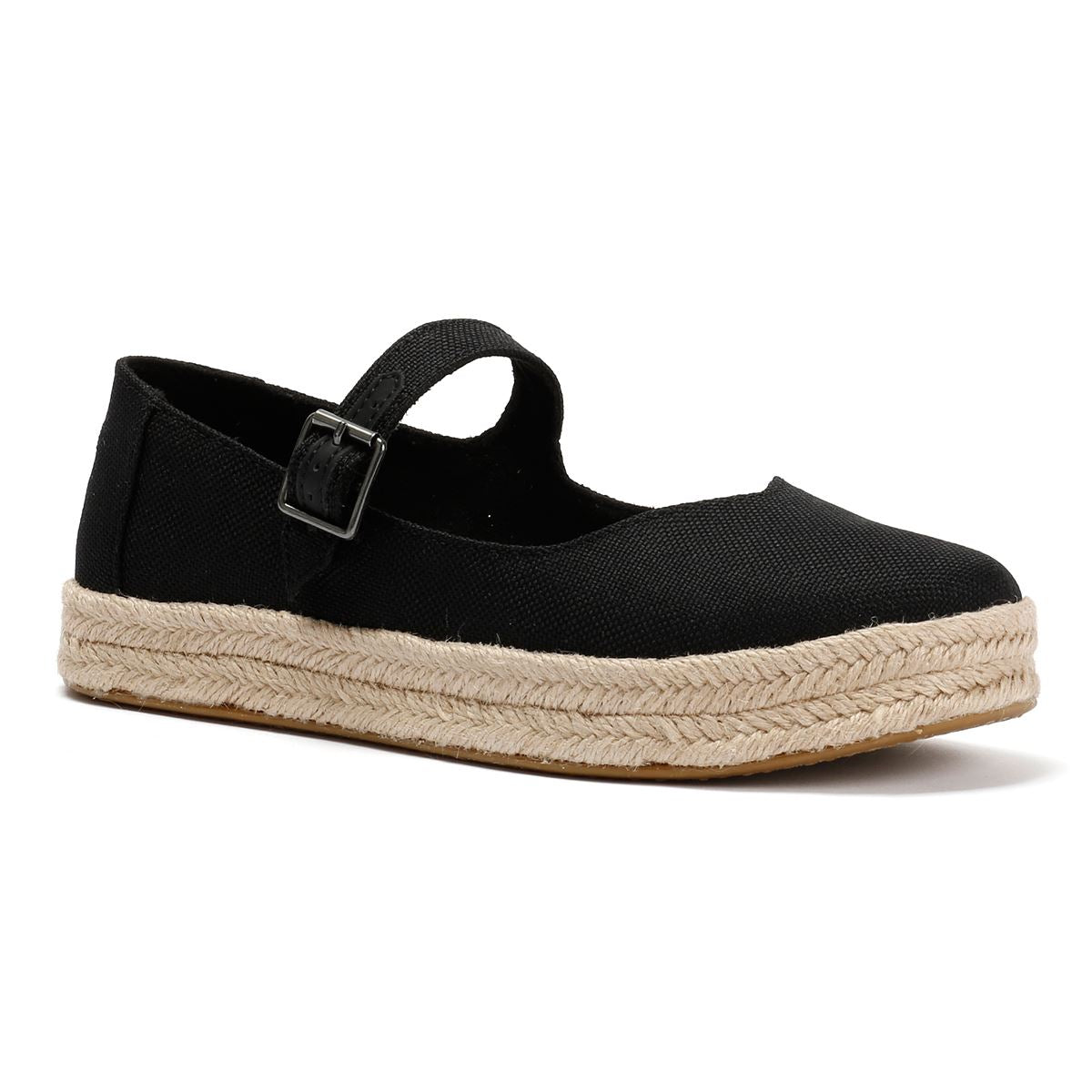 TOMS Carolina Mary Jane Textile Women's Black Espadrilles