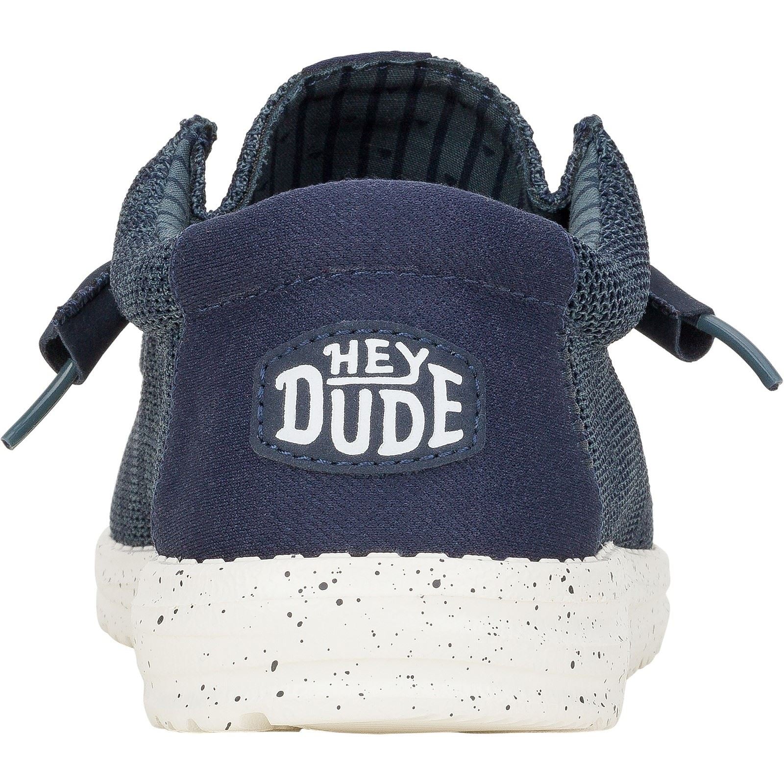 HEYDUDE Wally Stretch Mesh Synthetic Men's Navy Boat Shoes