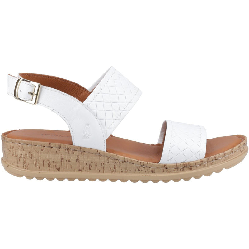 Hush Puppies Ebony Woven Leather Women's White Sandals