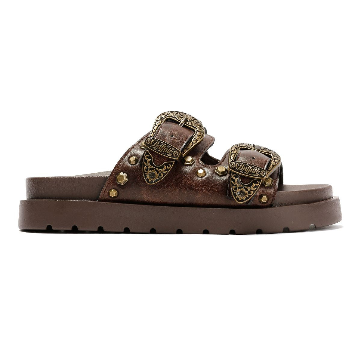 Buffalo Raya Ari West Leather Women's Brown Sandals