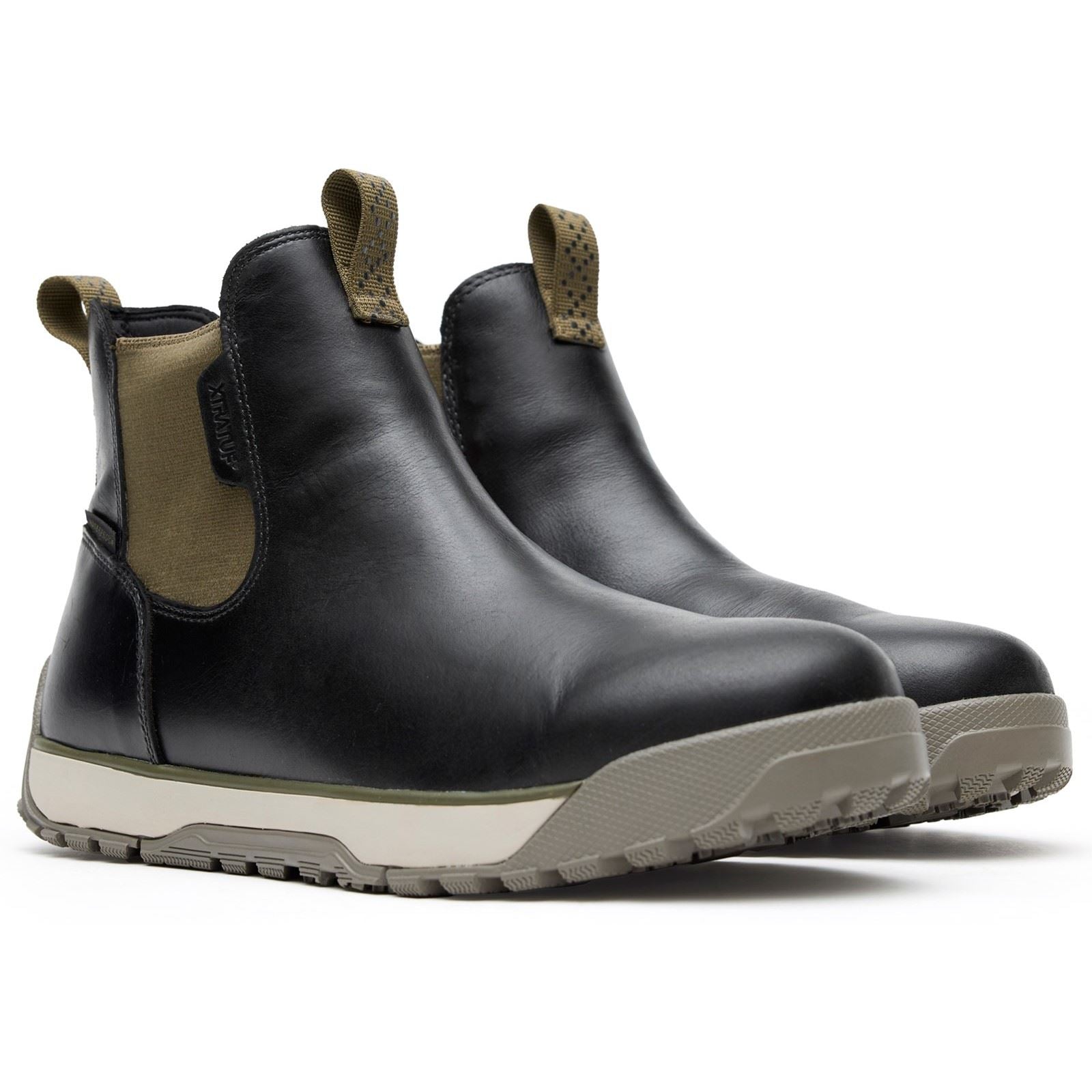 Xtratuf Ankle Deck Leather Men's Pirate Black Wellington Boots