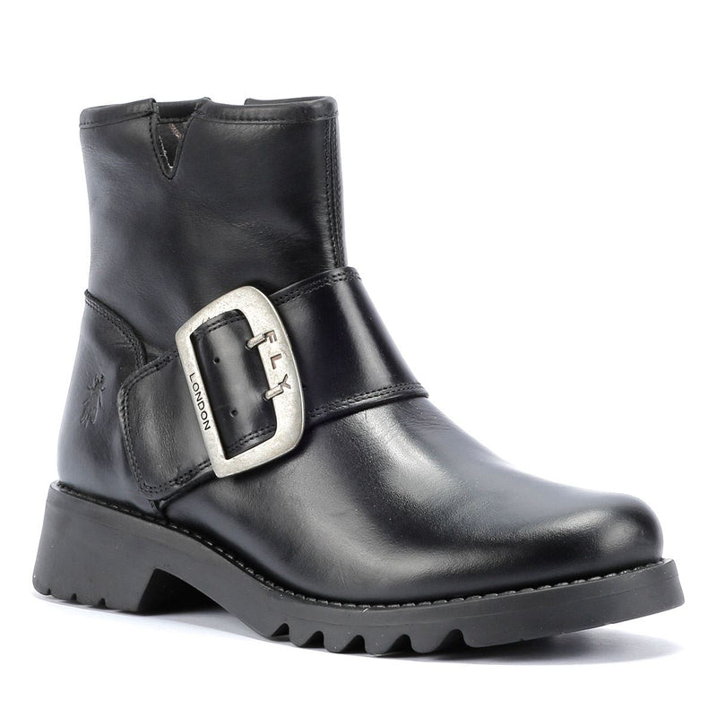 Fly London Rily Leather Women's Black Boots