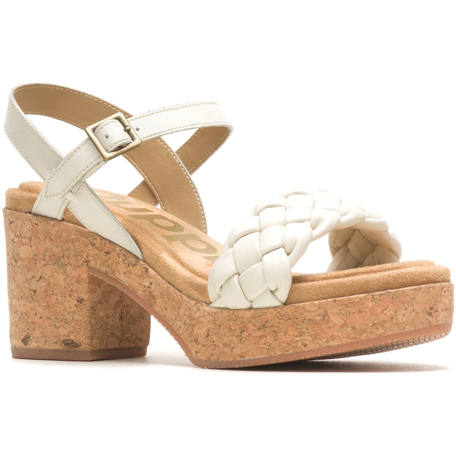 Hush Puppies Poppy Quarter Strap Leather Women's White Sandals