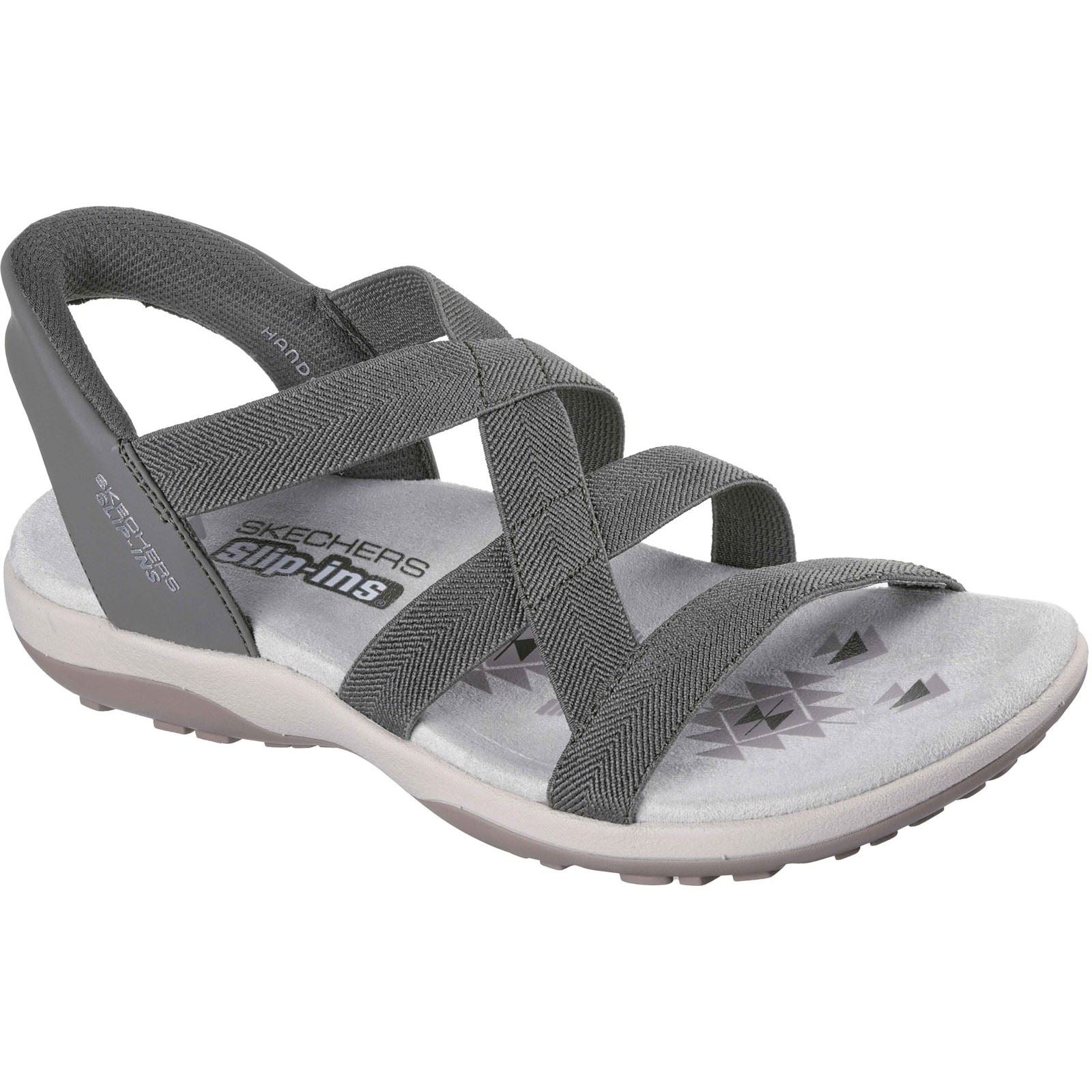 Skechers Reggae Slim Stretch Flex Textile Women's Olive Sandals