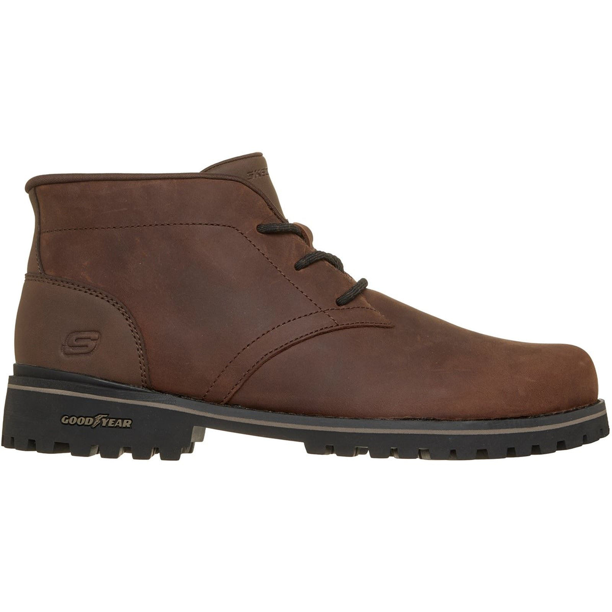 Skechers Quintero Damien Leather Men's Dark Brown Ankle Boots