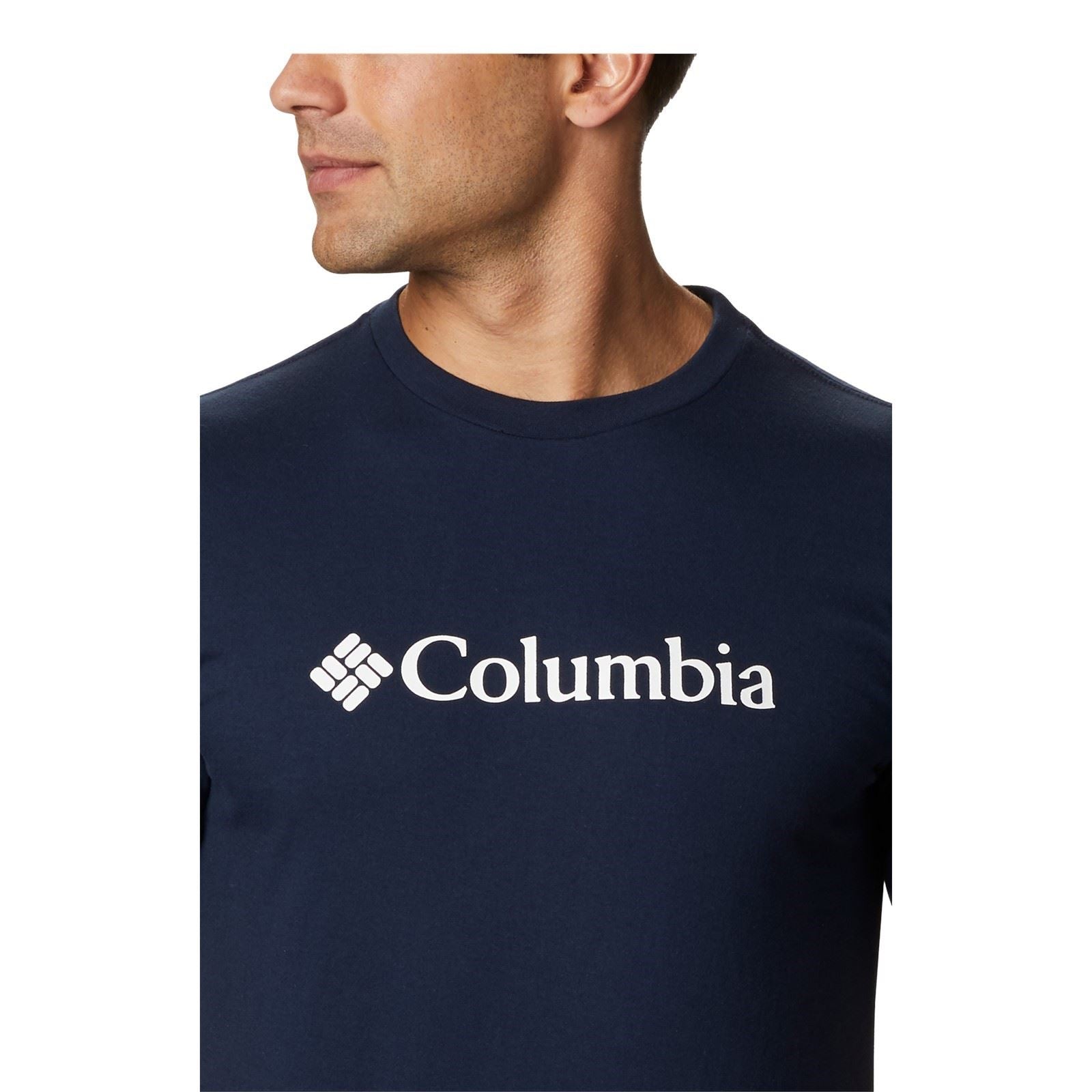 Columbia CSC Basic Logo Short Sleeve Cotton Men's Blue Short Sleeve T-Shirts