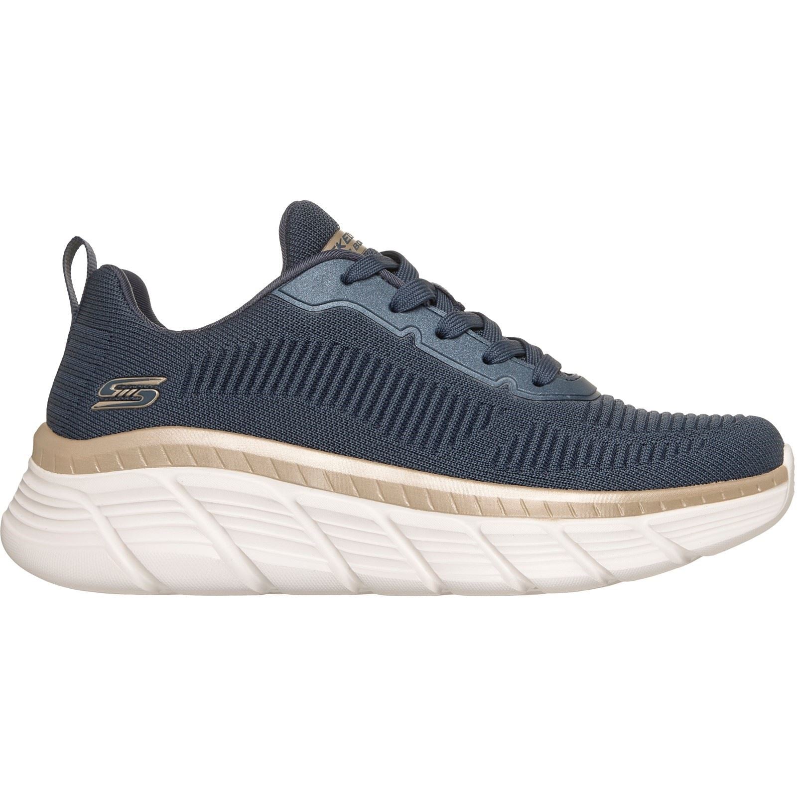Skechers Bobs B Flex Hi Flying Textile Women's Navy/Gold Trainers