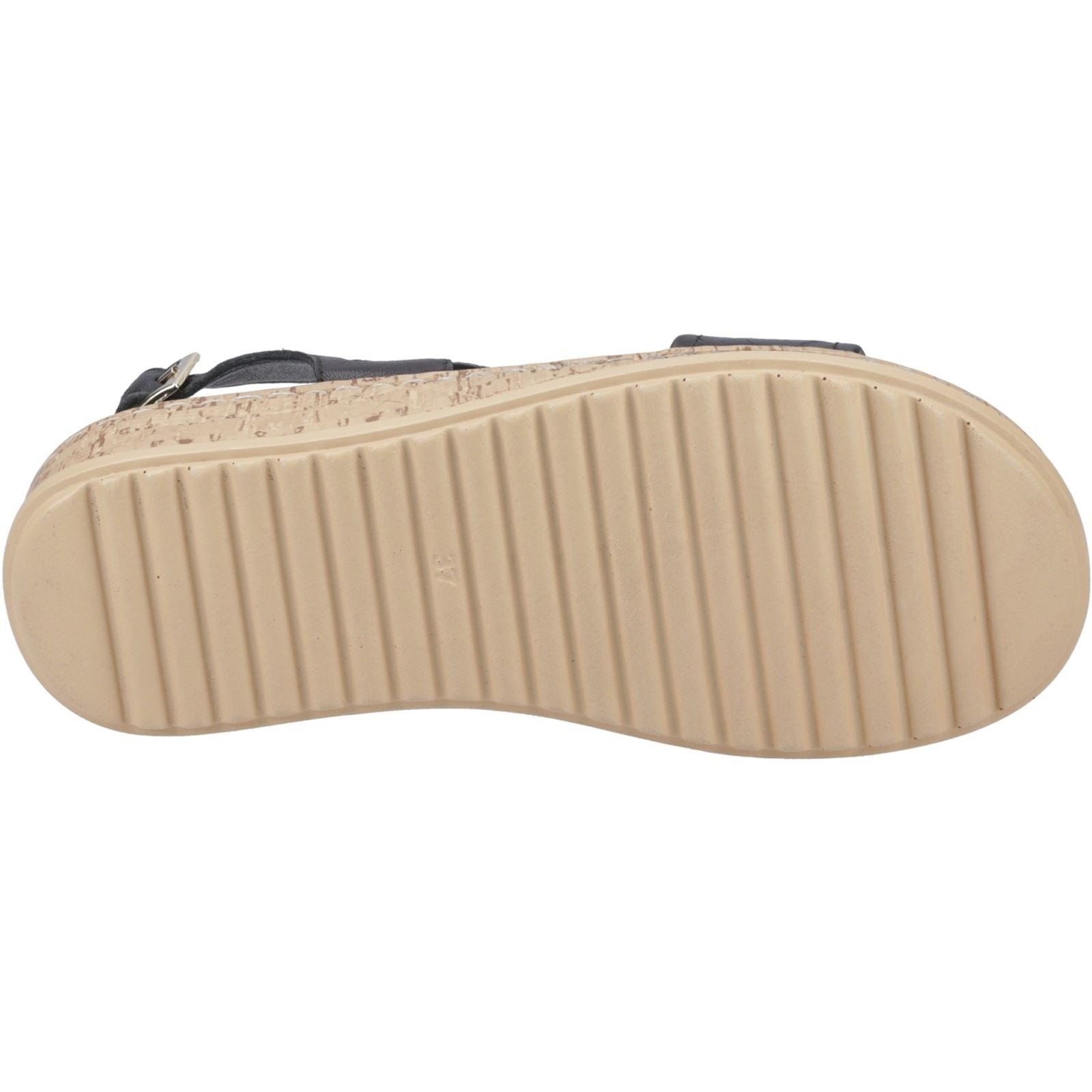 Hush Puppies Ebony Wide Fit Leather Women's Black Sandals