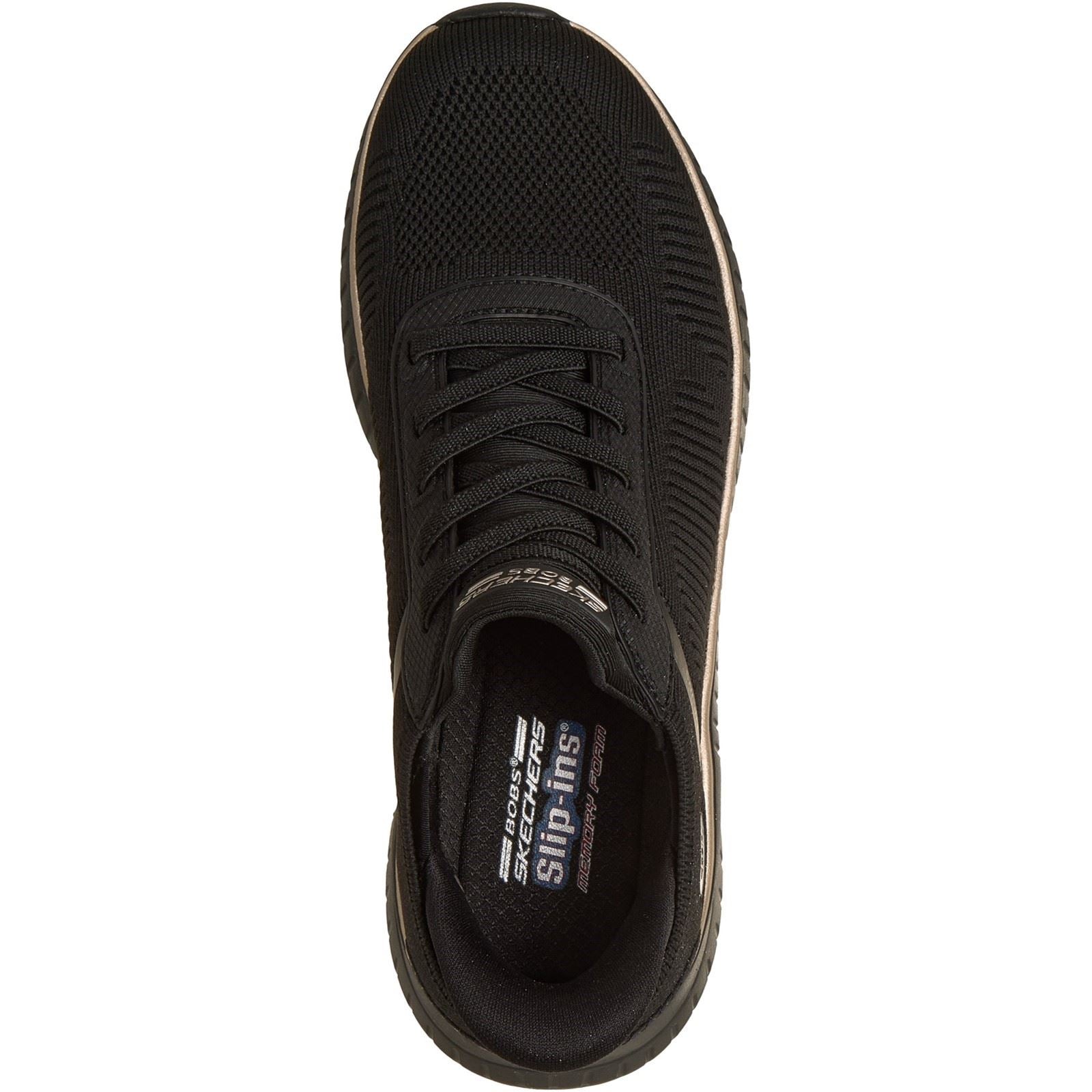 Skechers BOBS Sport Squad Chaos Textile Women's Black /Rose Gold Trainers