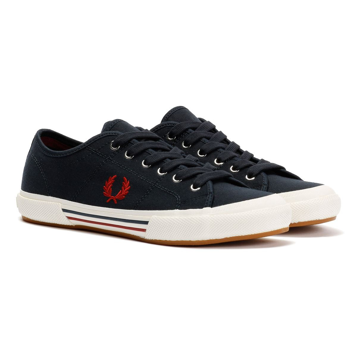Fred Perry B708 Vintage Tennis Canvas Men's Navy/Red Trainers