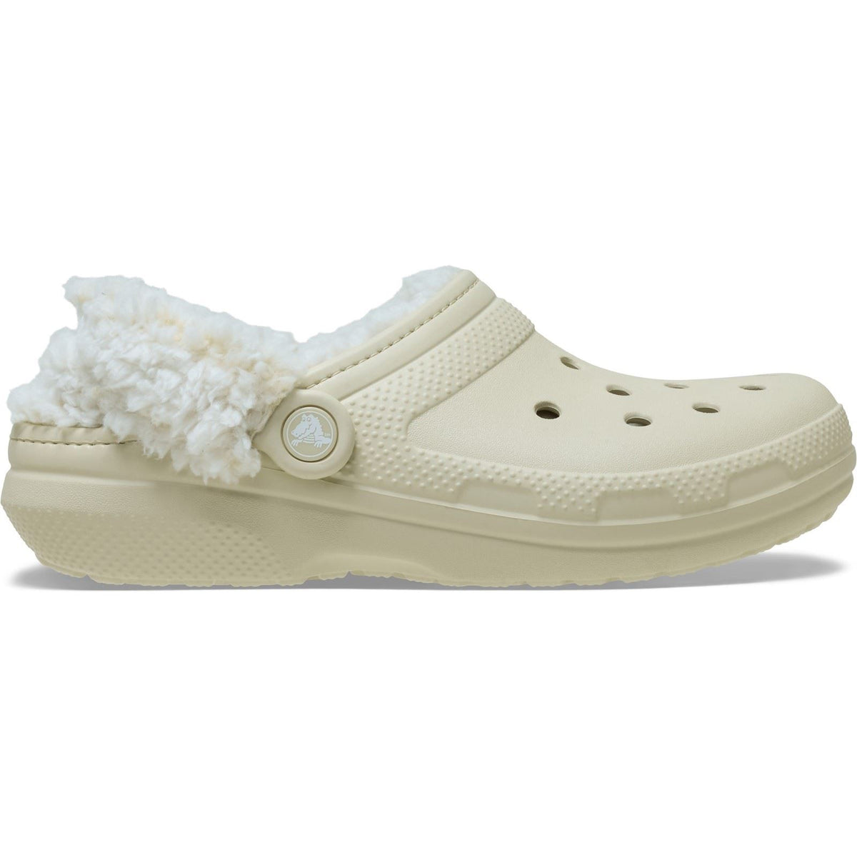 Crocs Classic Fleece Lined Polyester Blend Women's Bone Clogs