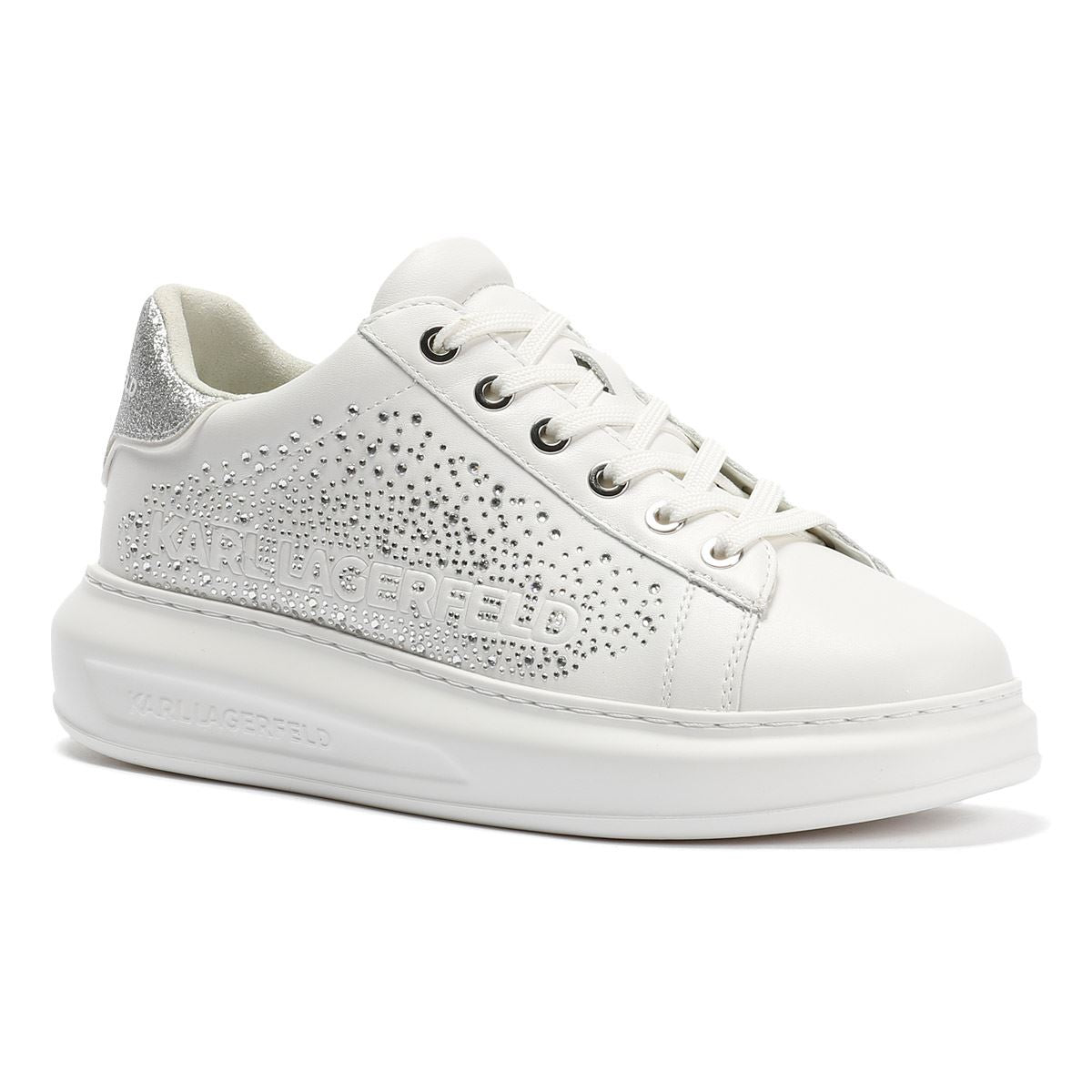 Karl Lagerfeld Kapri Konstellation Leather Women's White/Silver Trainers