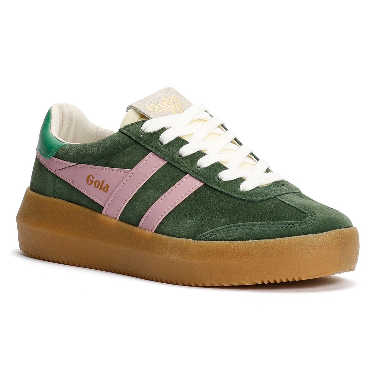 Gola Athena Suede Women's Evergreen/Candy/Jade Trainers