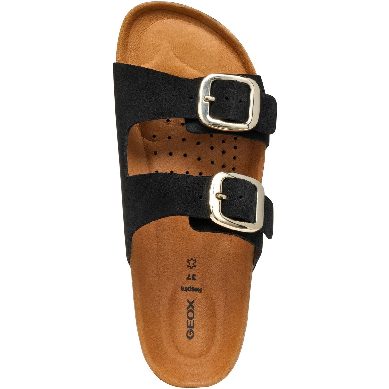 Geox D BRIONIA H Leather Women's Black Wedges