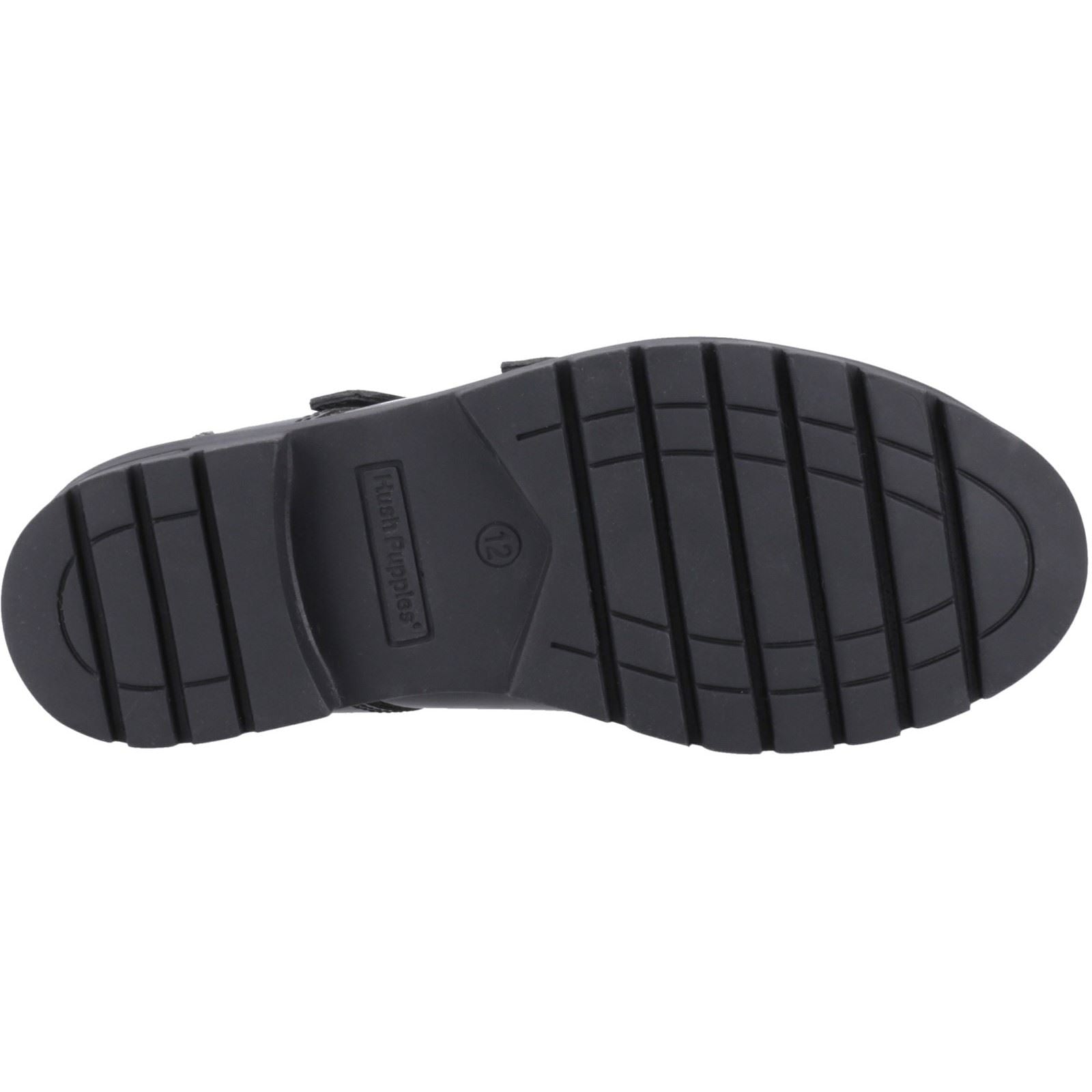 Hush Puppies Ella Patent Senior Leather Girls's Black Shoes