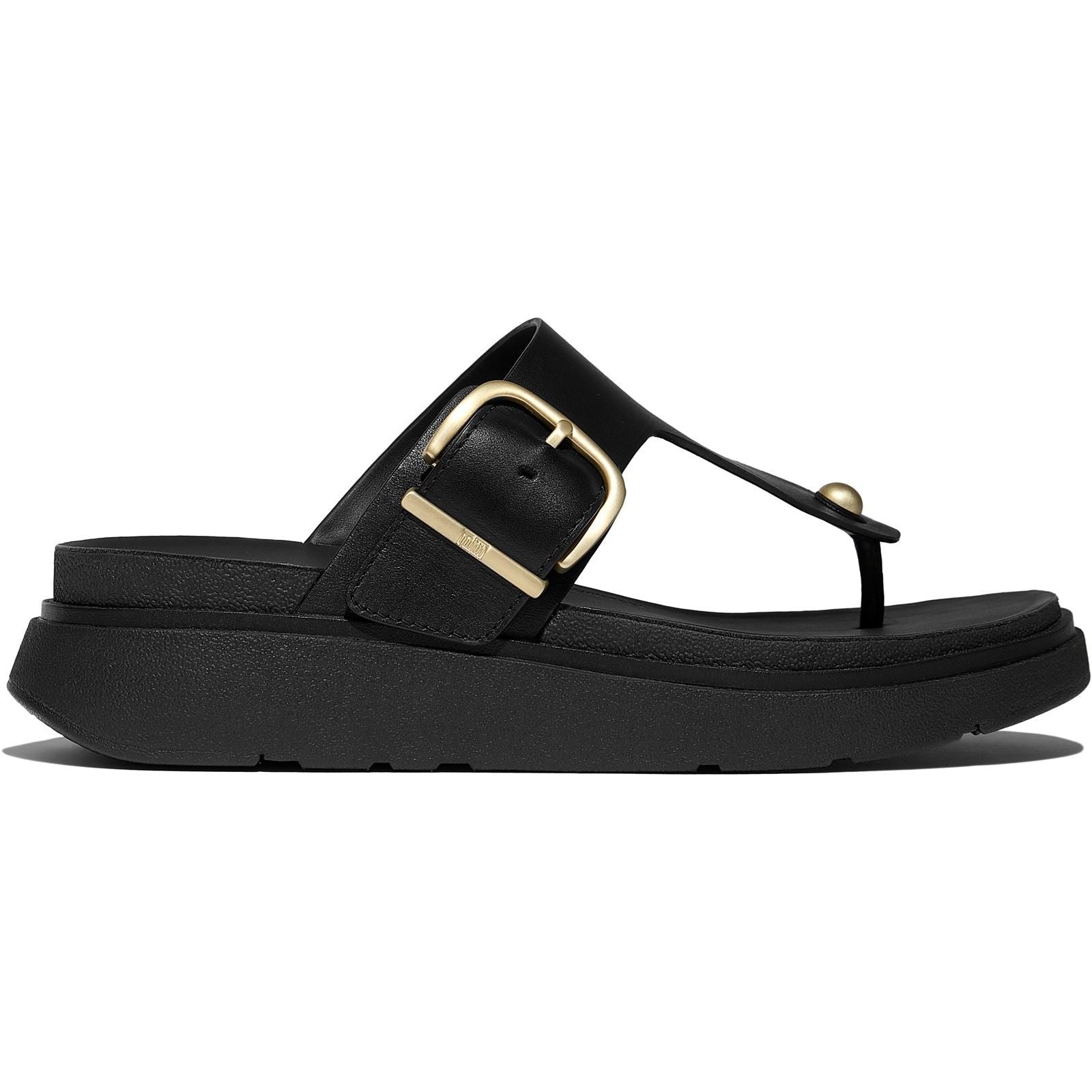 Fitflop Gen-FF Toe-Post Leather Women's Black Sandals
