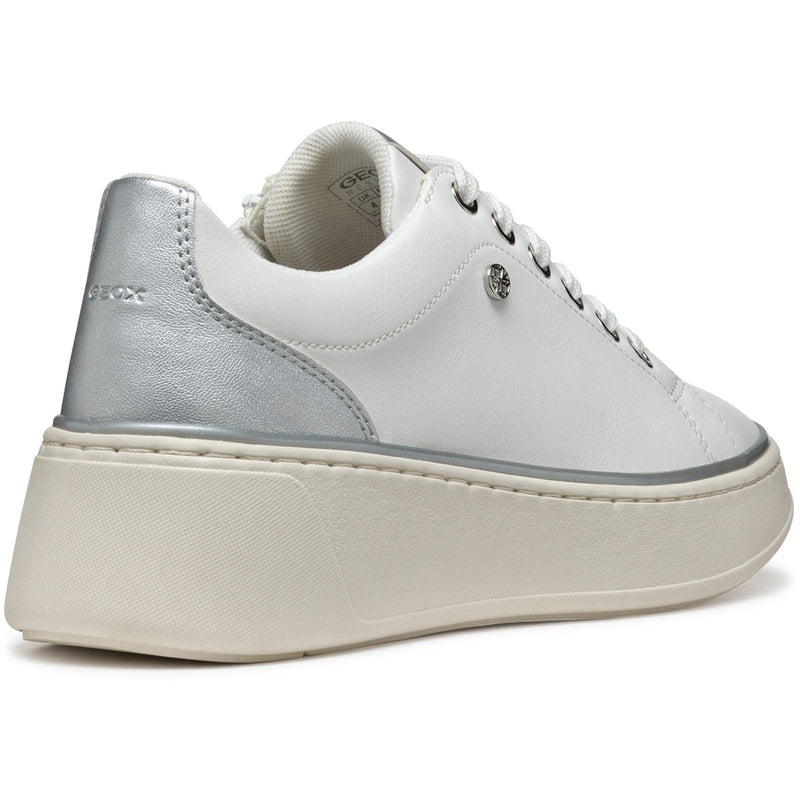 Geox D SUNNETTY Synthetic Synthetic Women's White/Silver Trainers