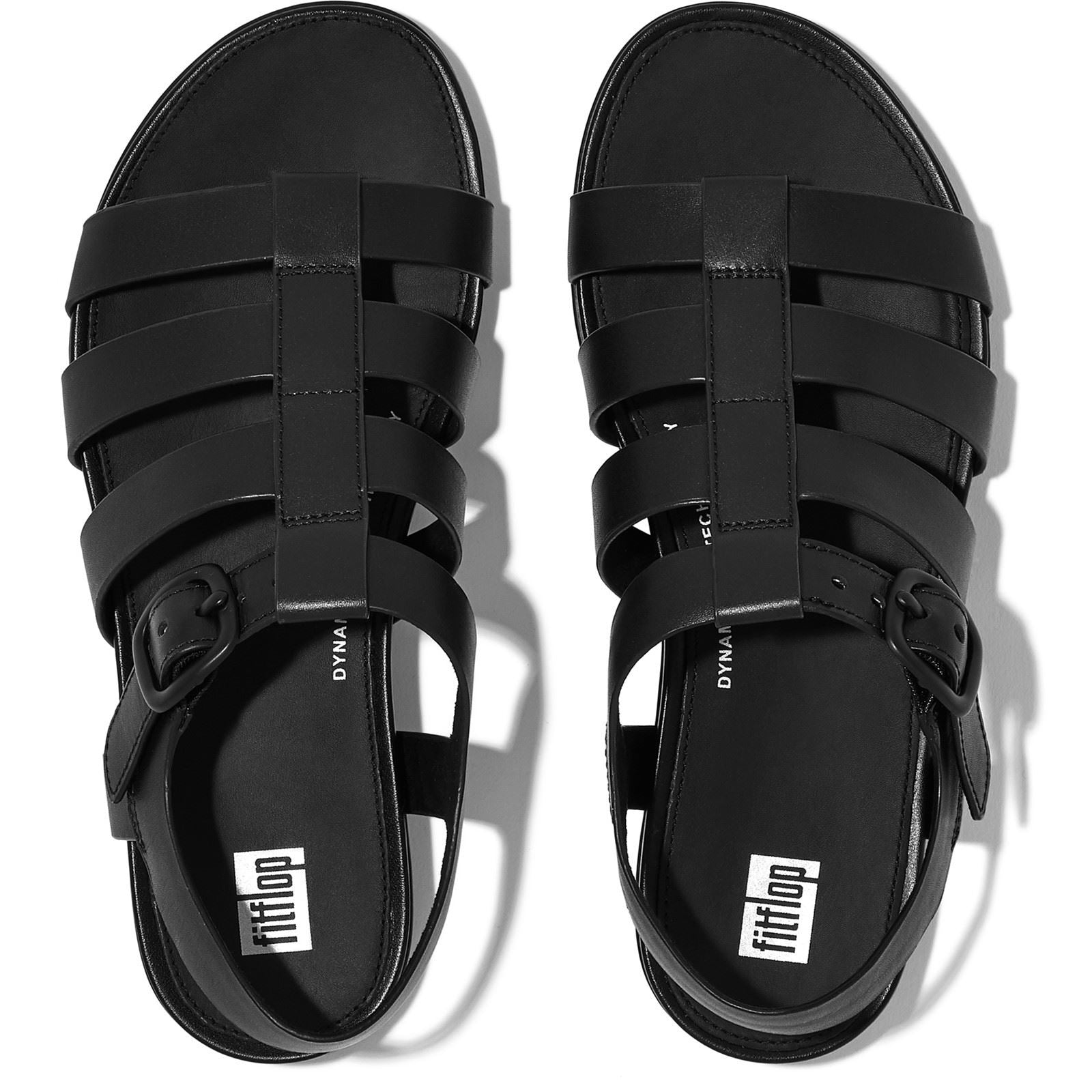 Fitflop Gracie Fisherman Leather Women's All Black Sandals