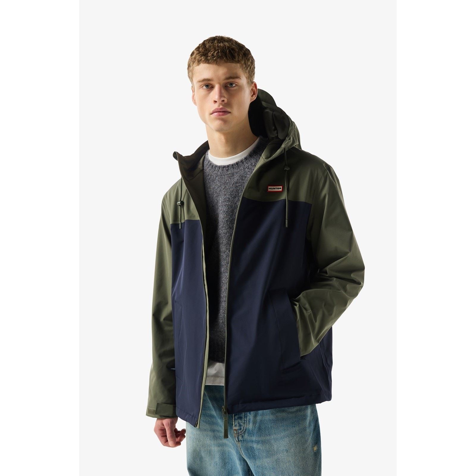 Hunter Original Mens Block Waterproof Men's Green Rain Jacket