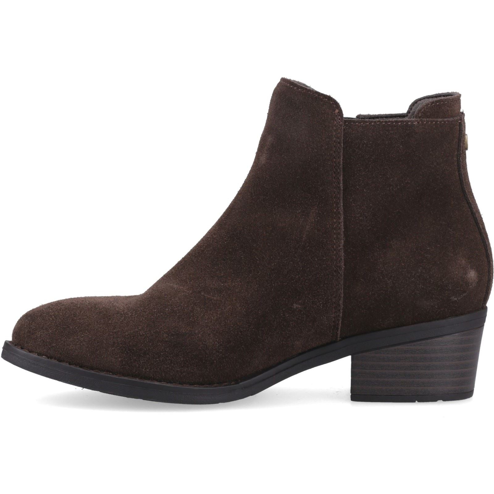 Hush Puppies Ingrid Suede Women's Chocolate Heeled Ankle Boots