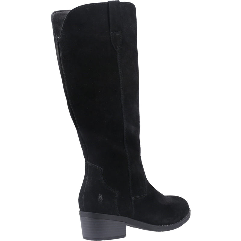 Hush Puppies Isabella Suede Women's Black Heeled Knee High Boots