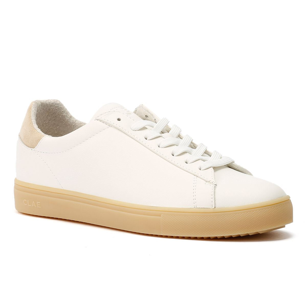 Clae Bradley Leather Men's White/Natural Gum Trainers