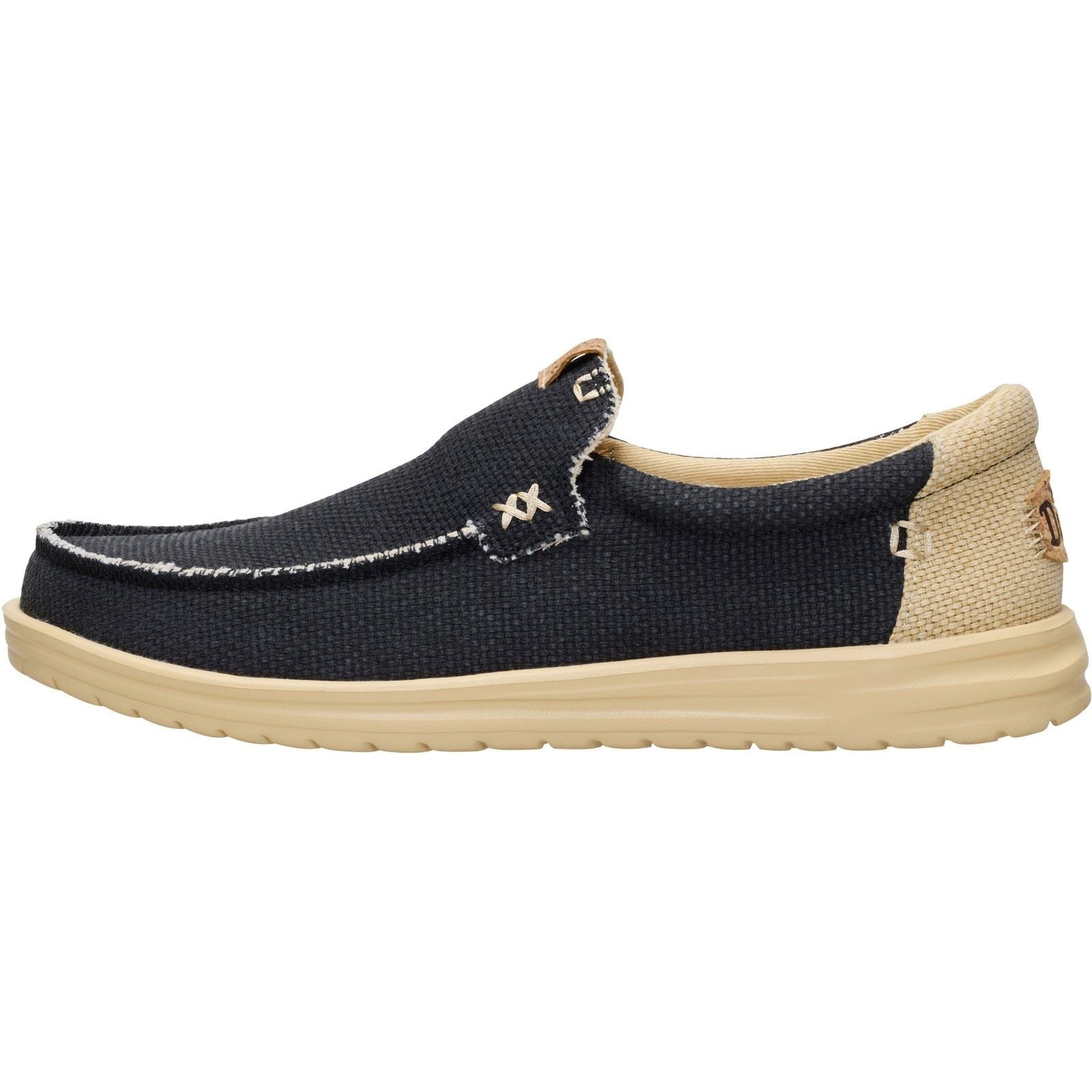 HEYDUDE Mikka Braided Textile Men's Black/Boulder Tan Loafers