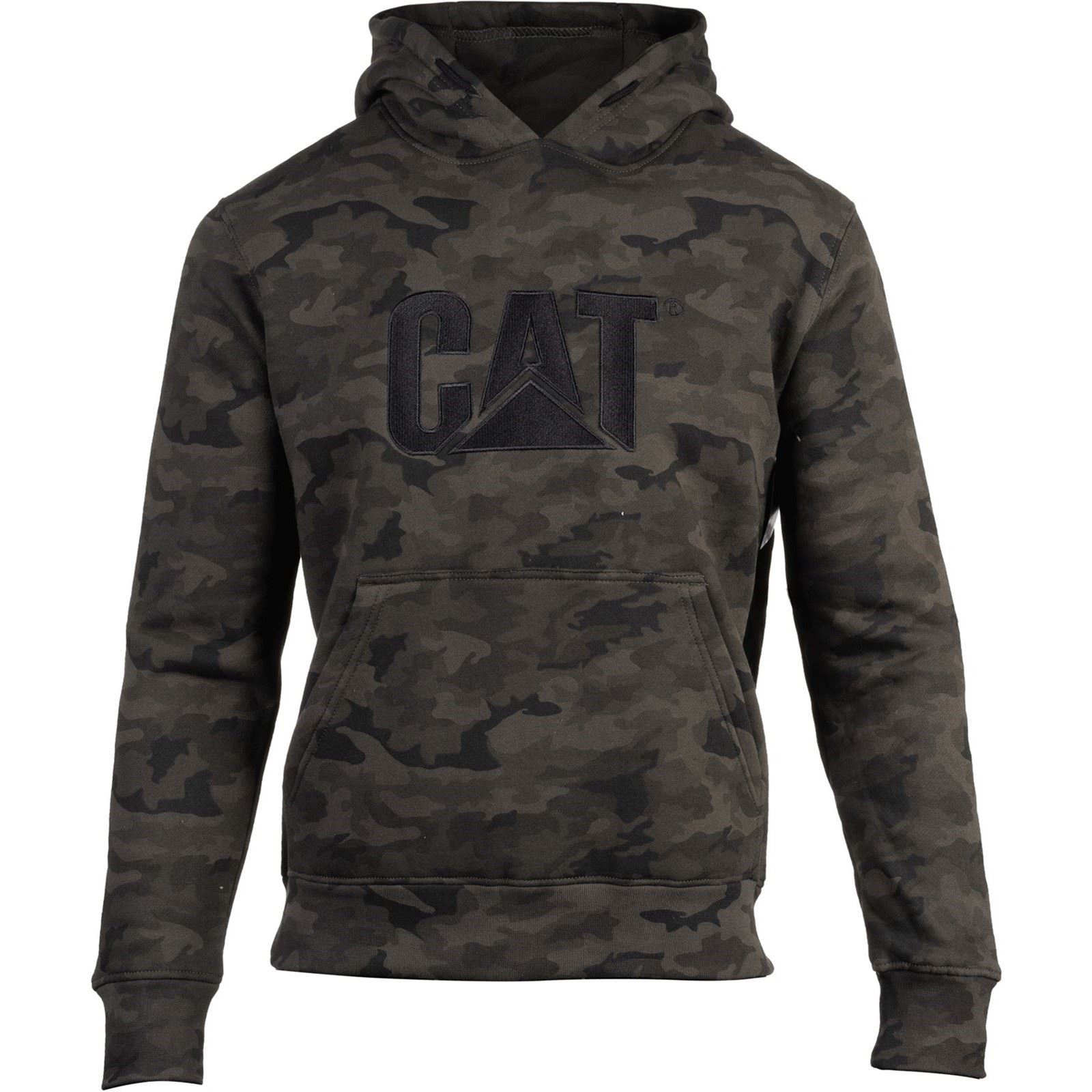 Caterpillar Trademark Cotton Men's Green Hooded Sweatshirt