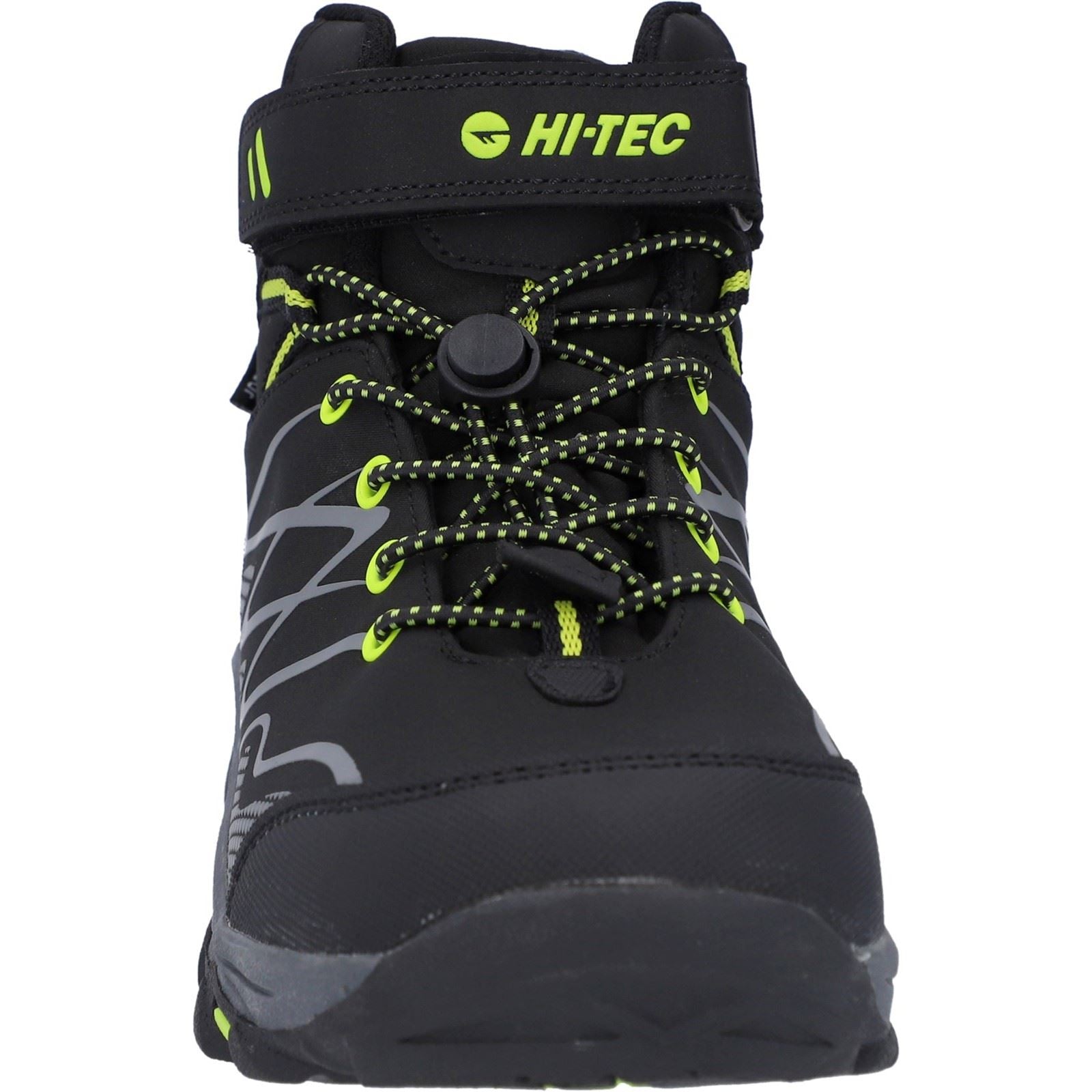 Hi-Tec Blackout Mid Polyester Boy's Black/Lime Hiking Boots