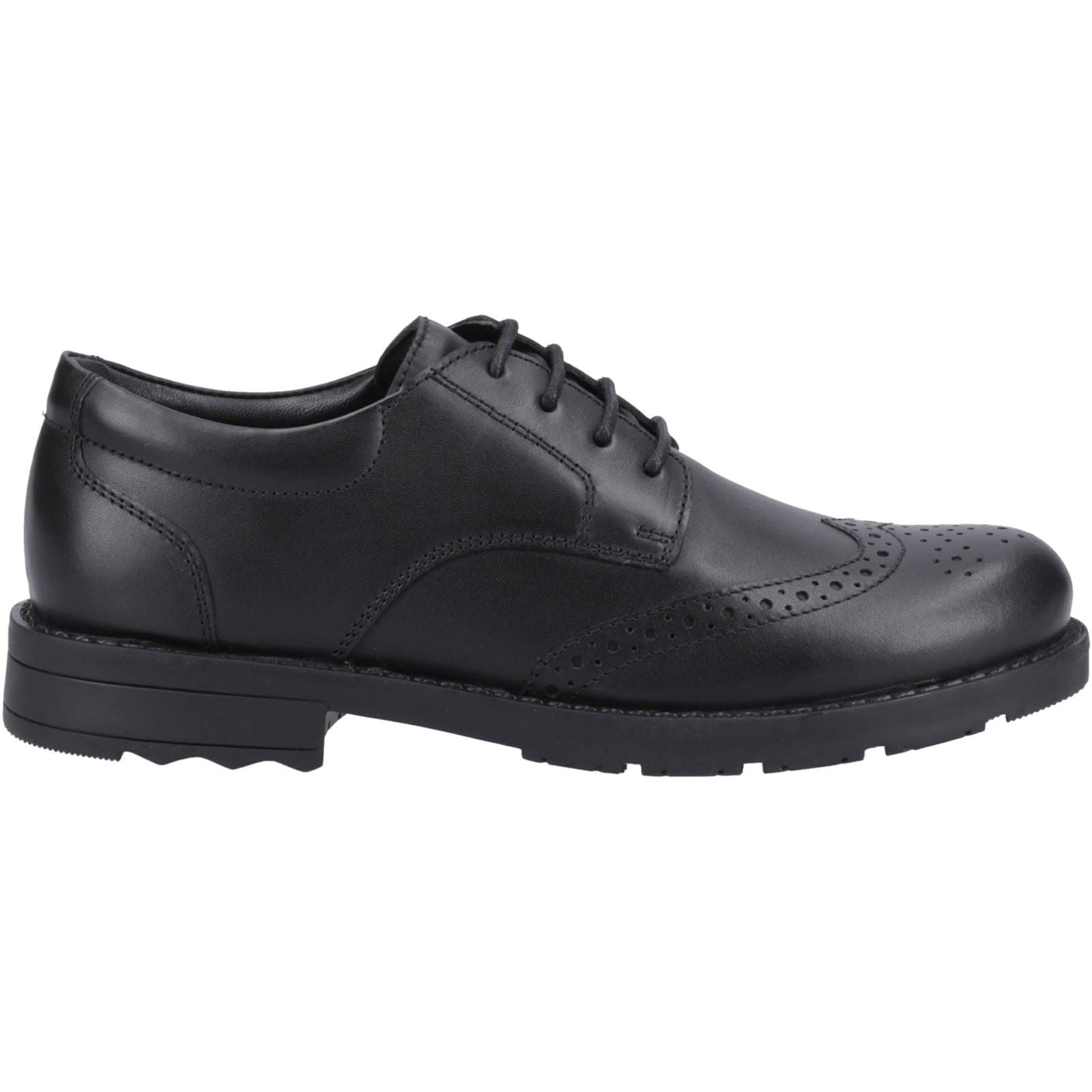 Hush Puppies Brian Senior Leather Boys's Black Brogues