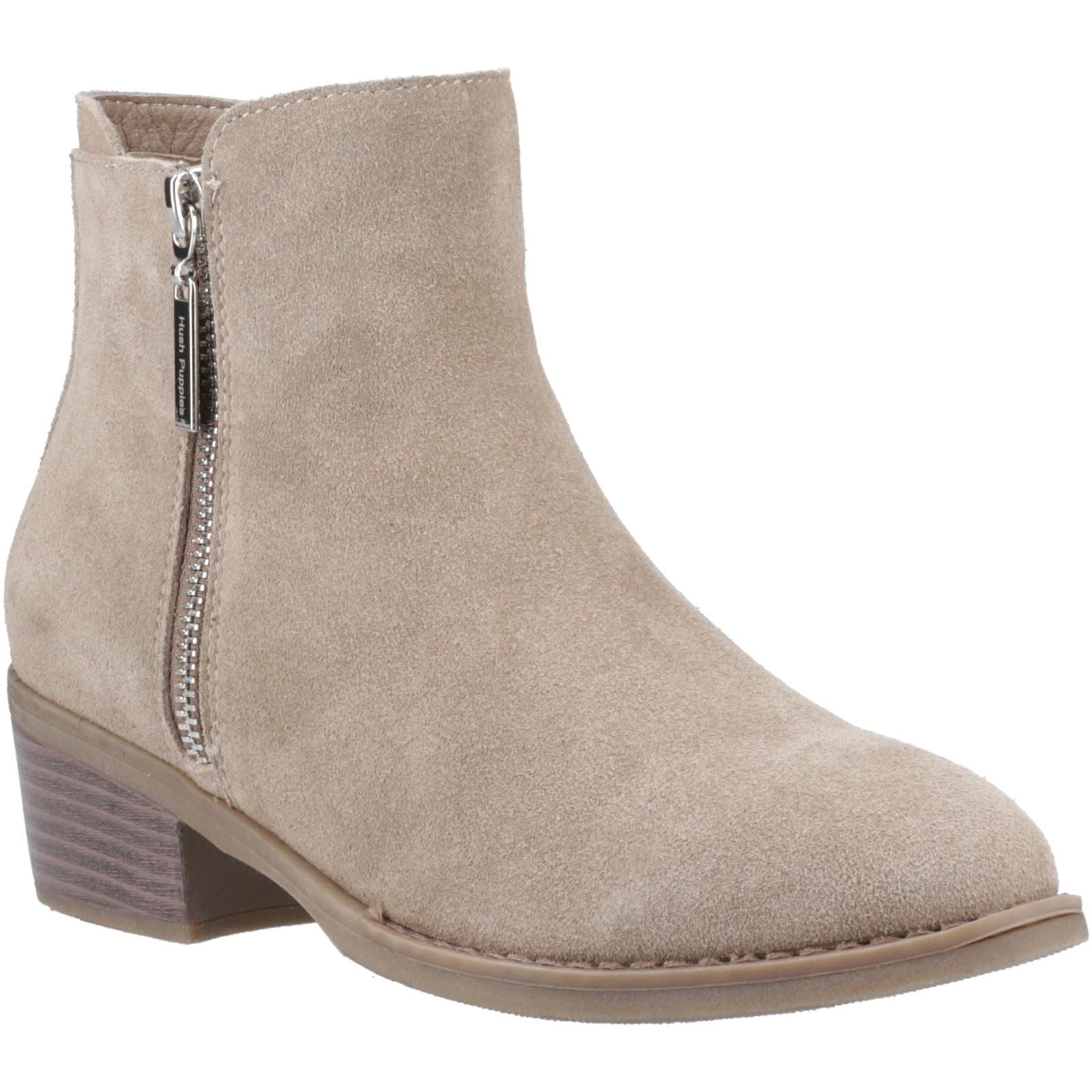 Hush Puppies Ingrid Suede Women's Taupe Heeled Ankle Boots