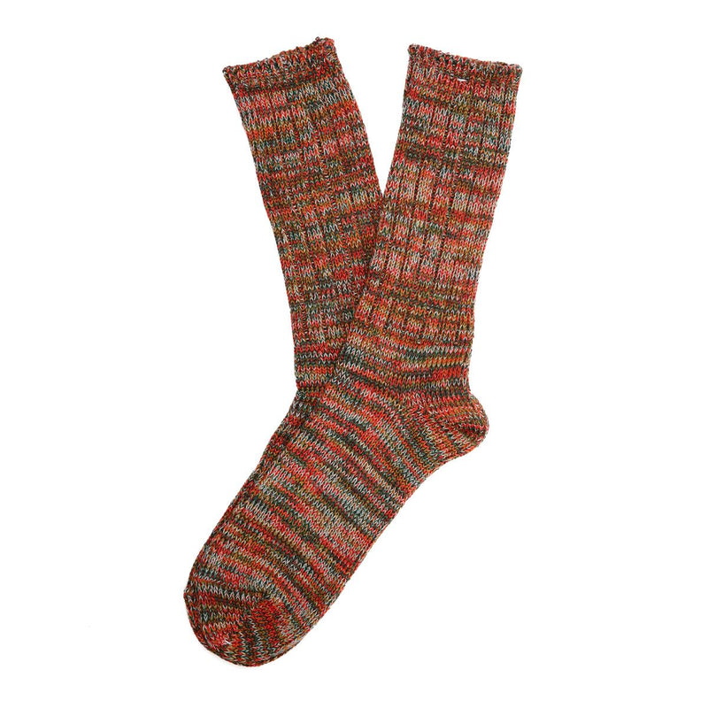 Anonymous Ism 5 Colour Mix Crew Cotton Men's Red Calf High Socks