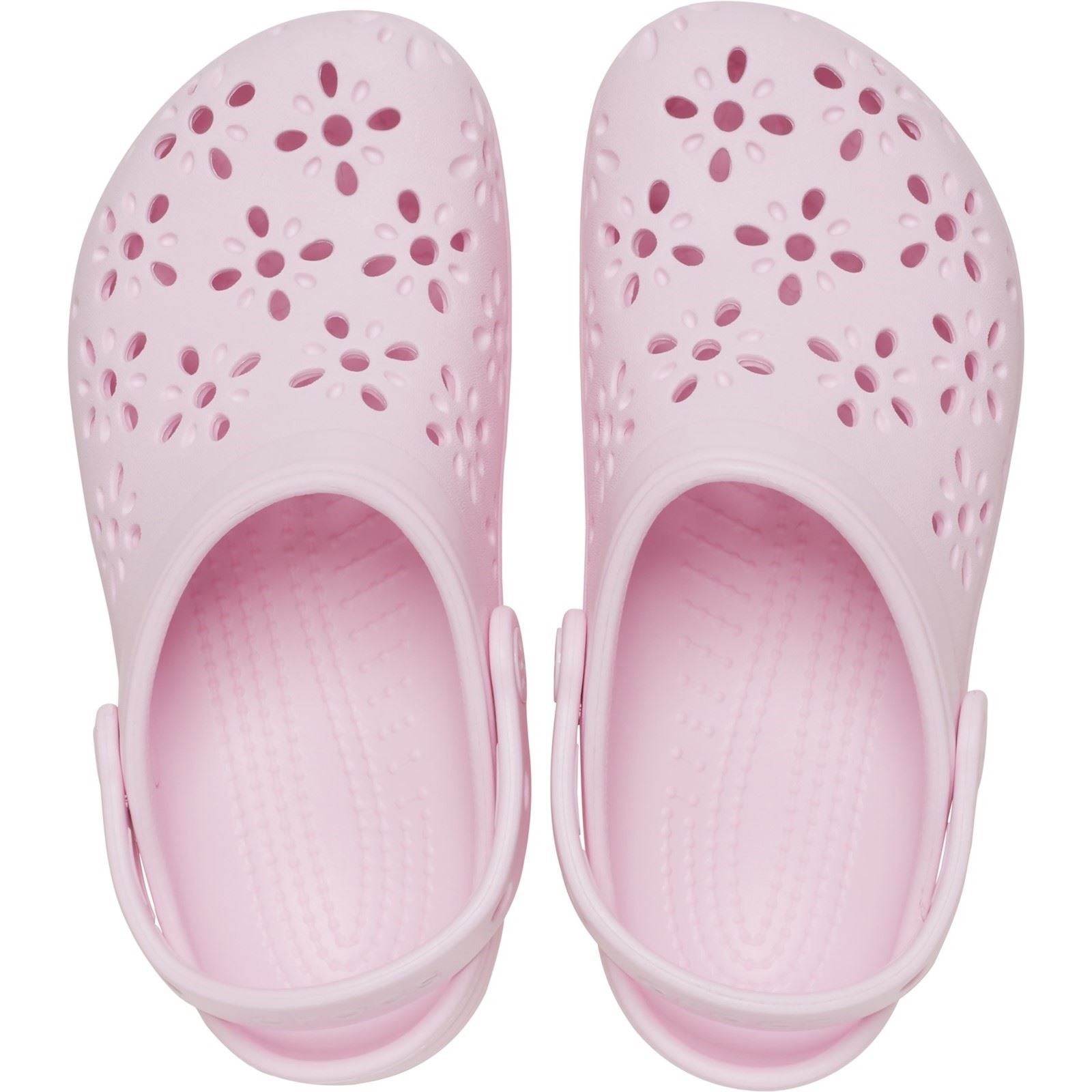 Crocs Classic Floral Cut Out EVA Unisex Kid's Pink Milk Clogs
