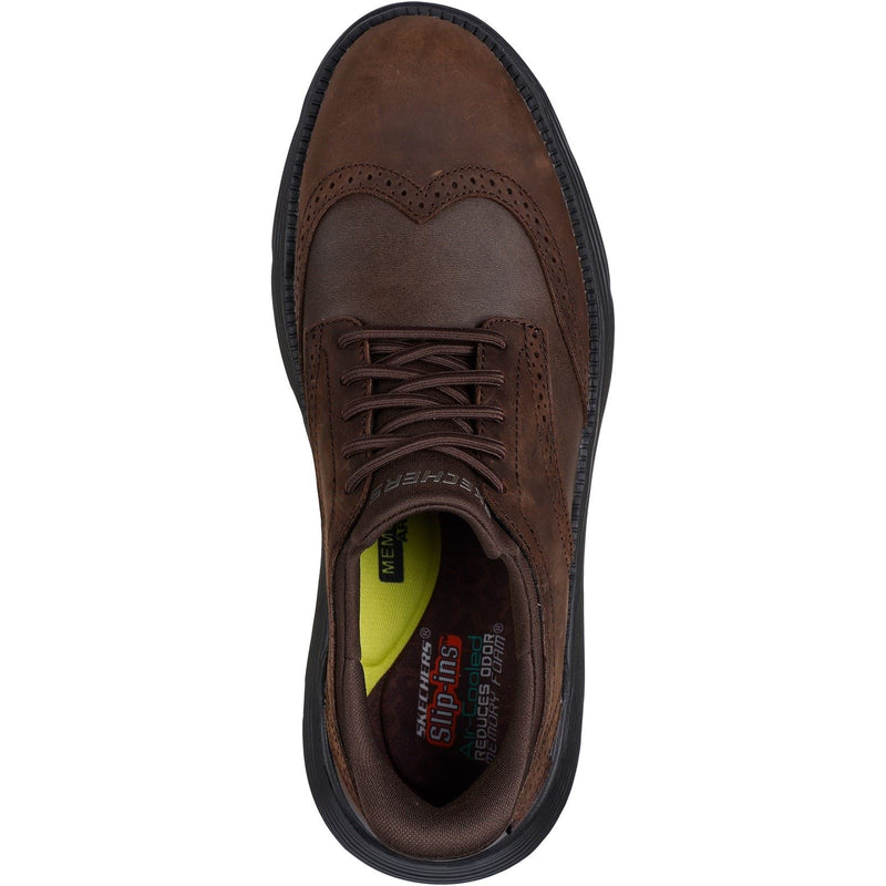 Skechers Garza Sully Leather Men's Cocoa Lace-Up Shoes